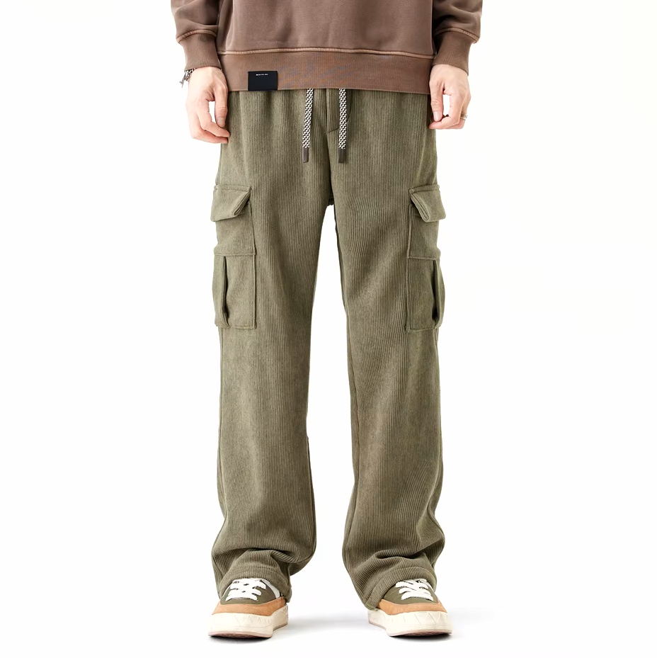 Joachim | Men’s Corduroy Trousers with Fleece Lining, Drawstring, and Relaxed Fit