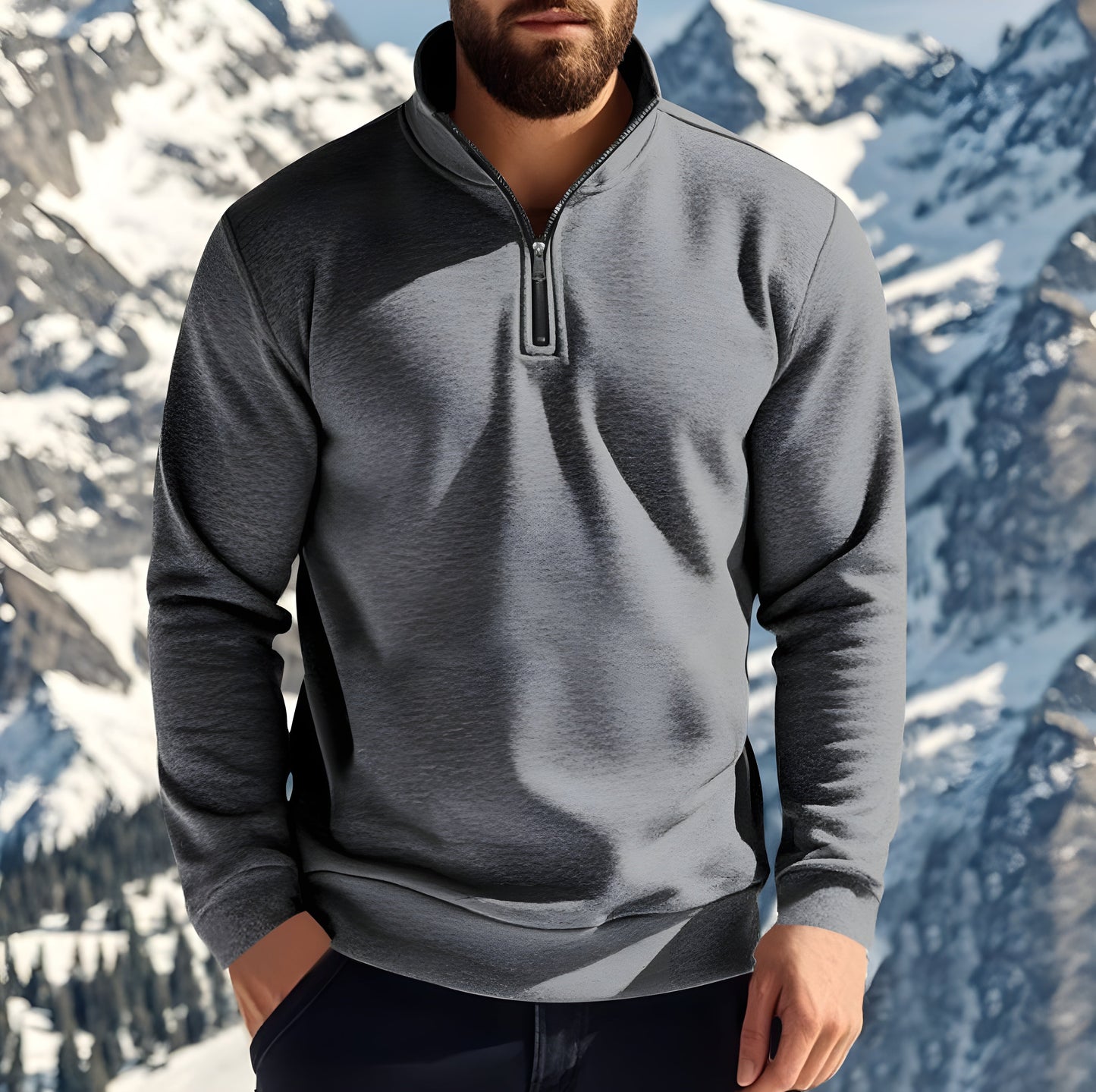 Franco | Men’s Warm & Stylish Zipped Sweatshirt for Winter Comfort