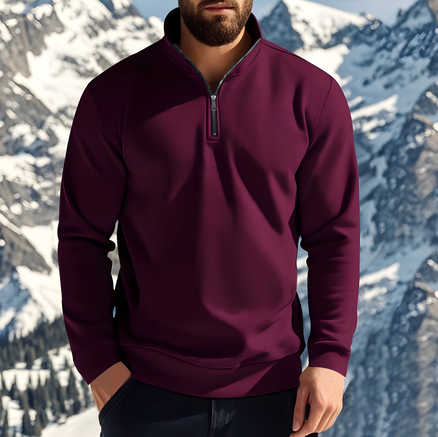 Franco | Men’s Warm & Stylish Zipped Sweatshirt for Winter Comfort