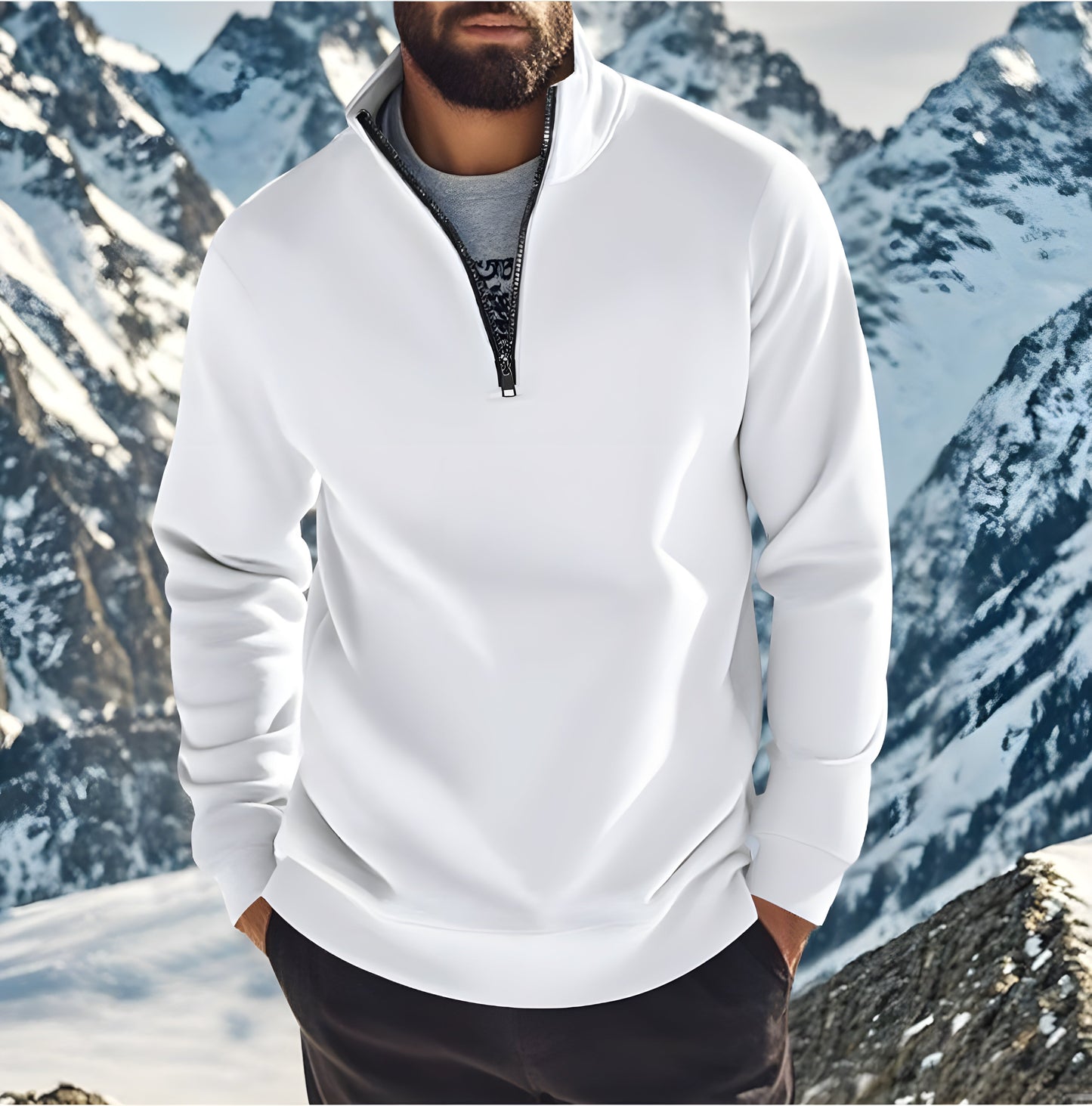 Franco | Men’s Warm & Stylish Zipped Sweatshirt for Winter Comfort