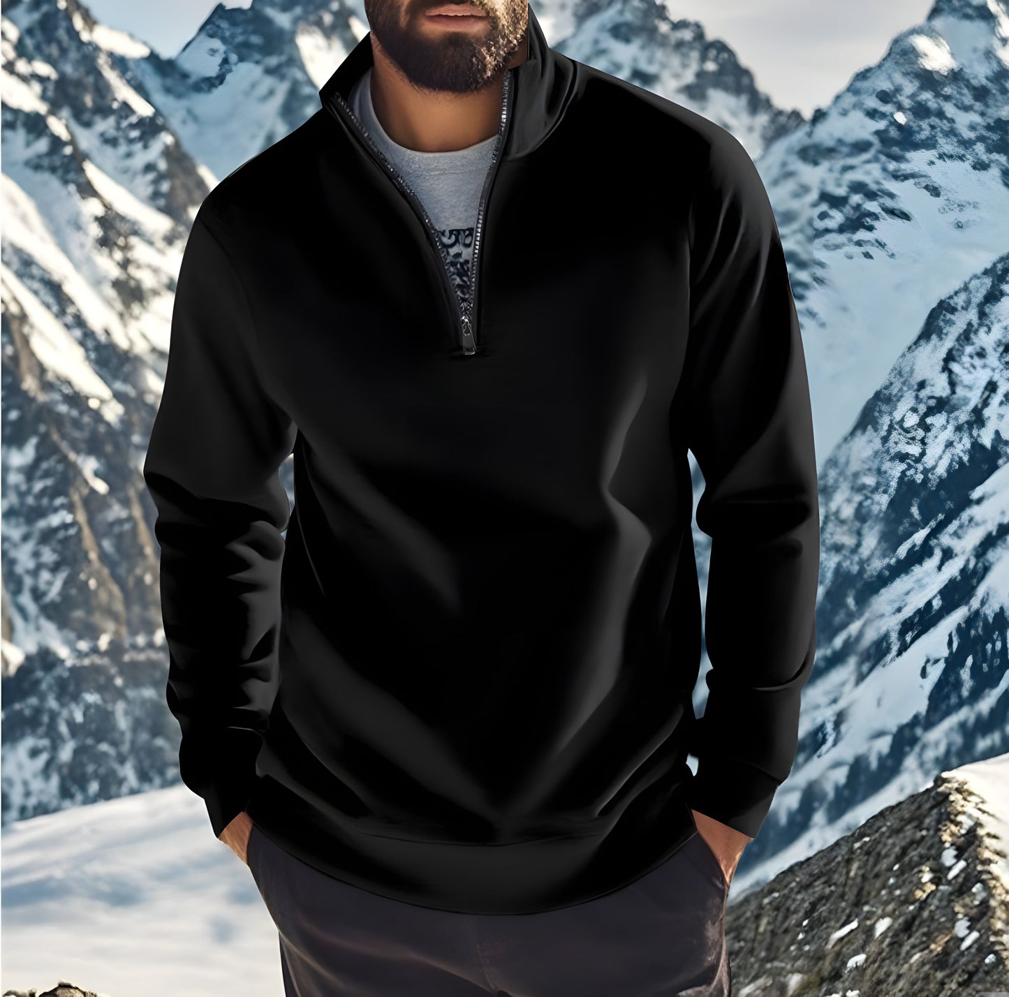 Franco | Men’s Warm & Stylish Zipped Sweatshirt for Winter Comfort