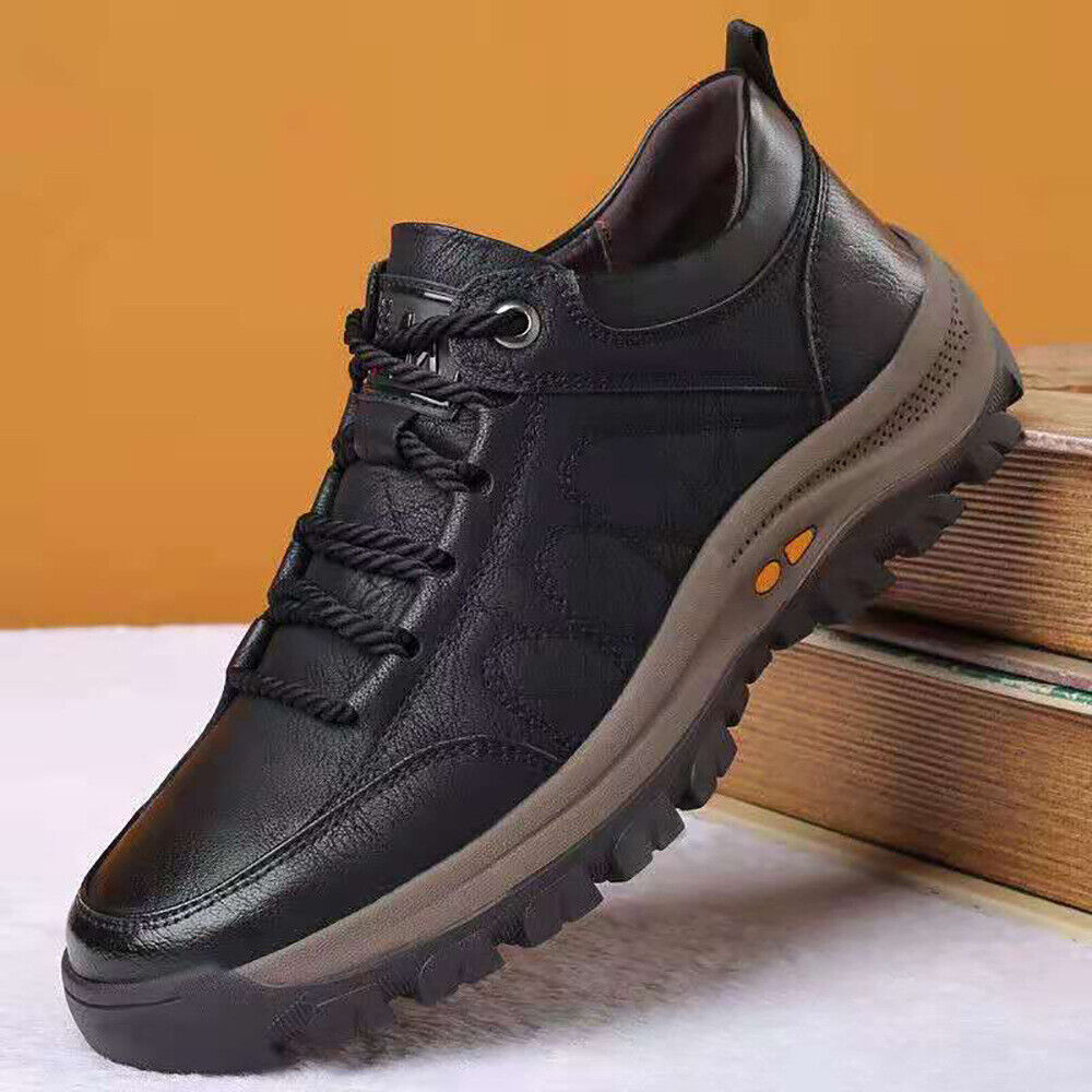 Lennart | Men’s Leather Lace-Up Sneakers – Stylish & Durable