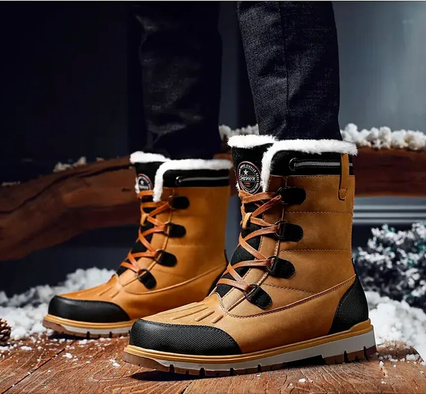 Drevan | Men’s Stylish Winter Boots | Mid-Height Lace-Up Shoes with Warm Lining
