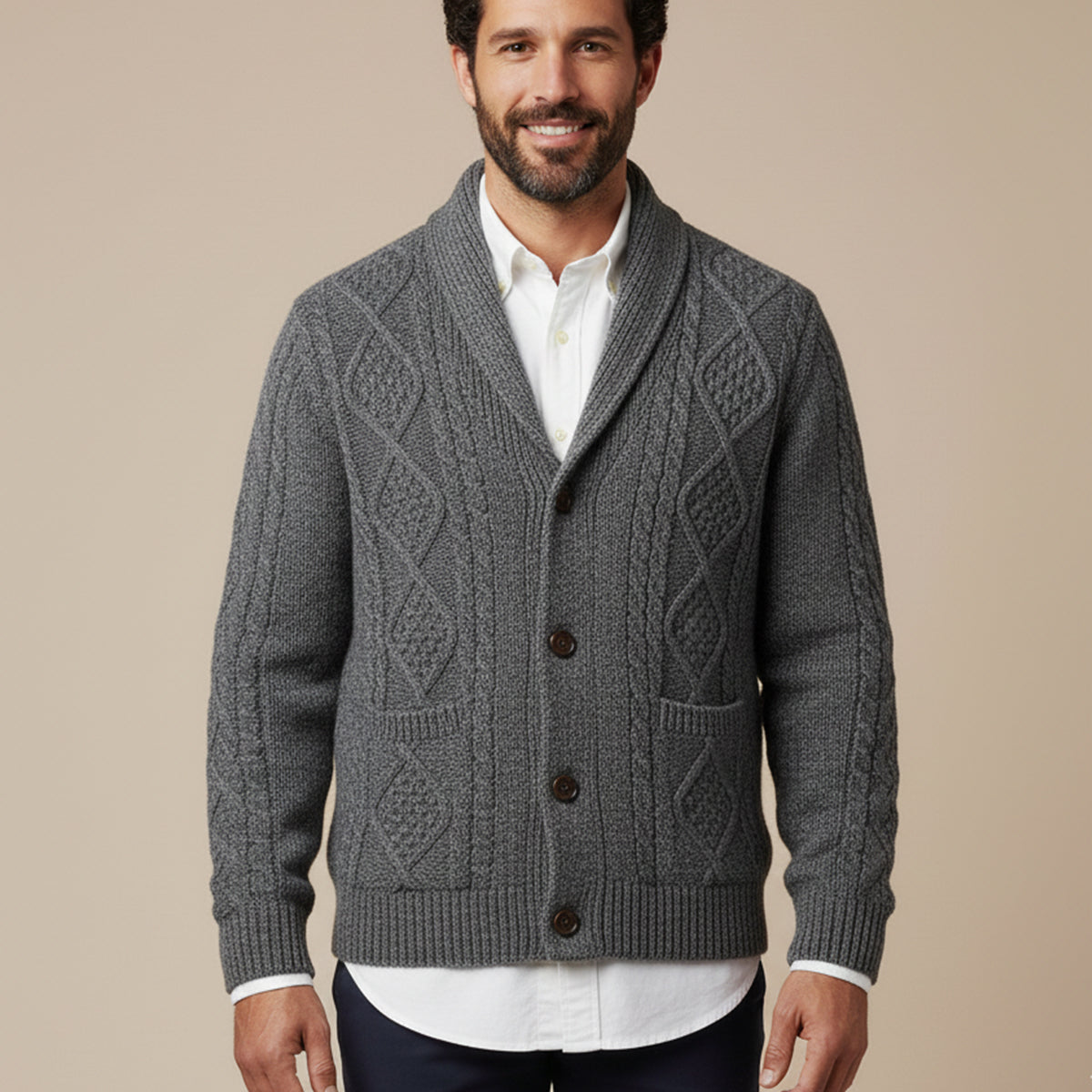 The Winchester 100% Cashmere Cardigan for Men