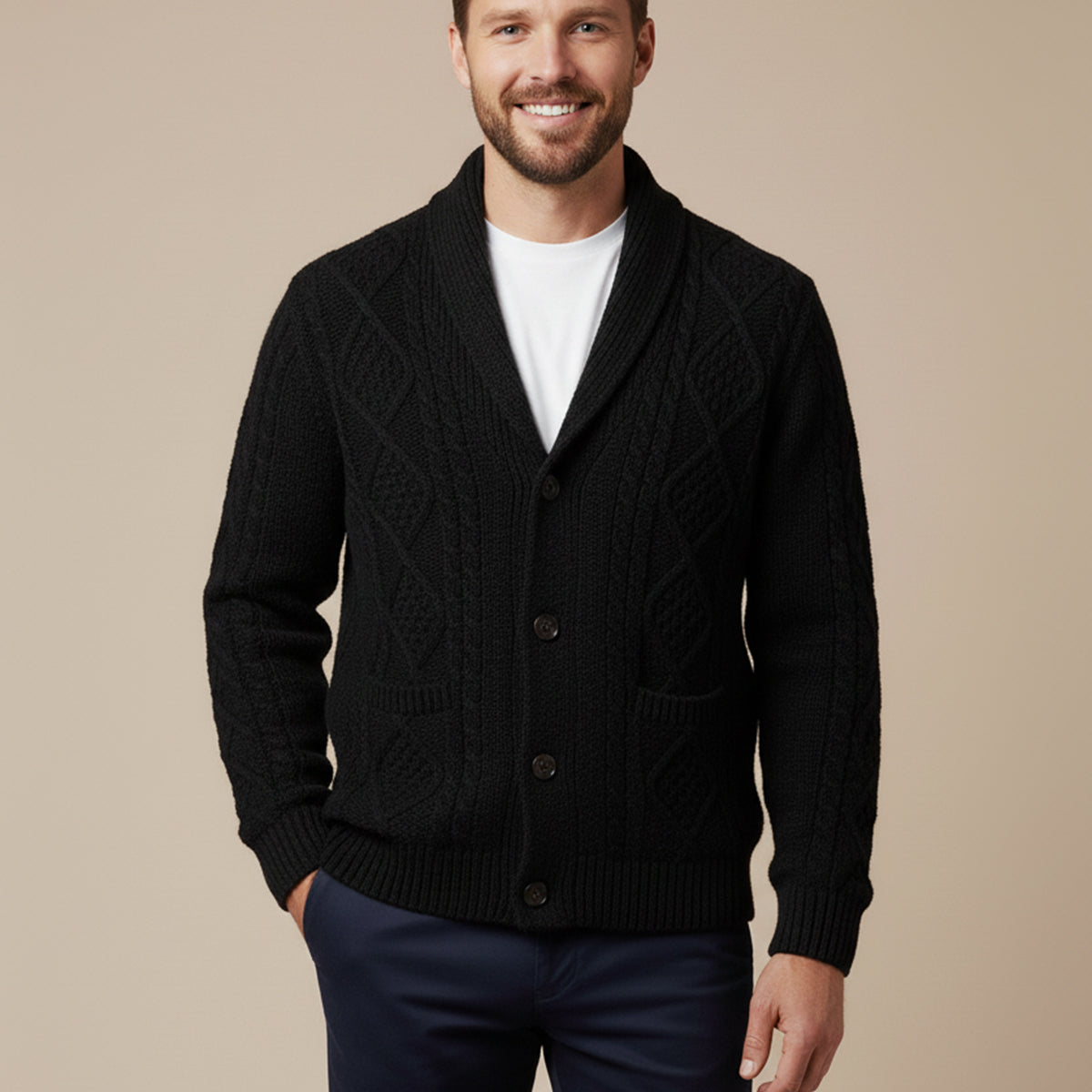 The Winchester 100% Cashmere Cardigan for Men