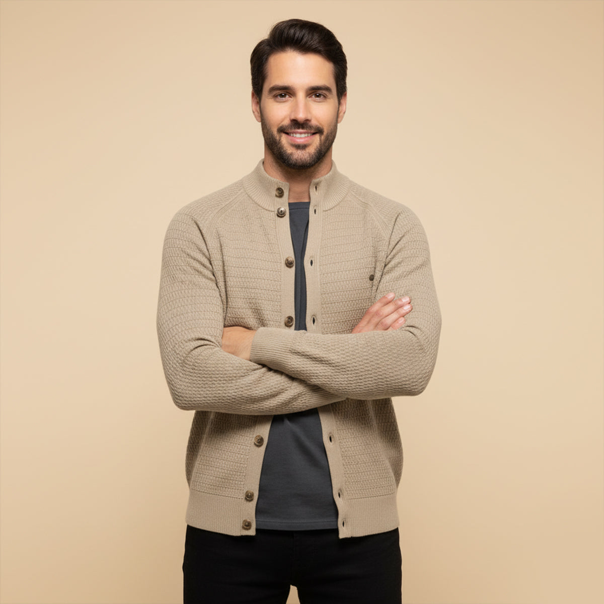 The Caernarfon Men's Casual Button Up Knitted Cardigan