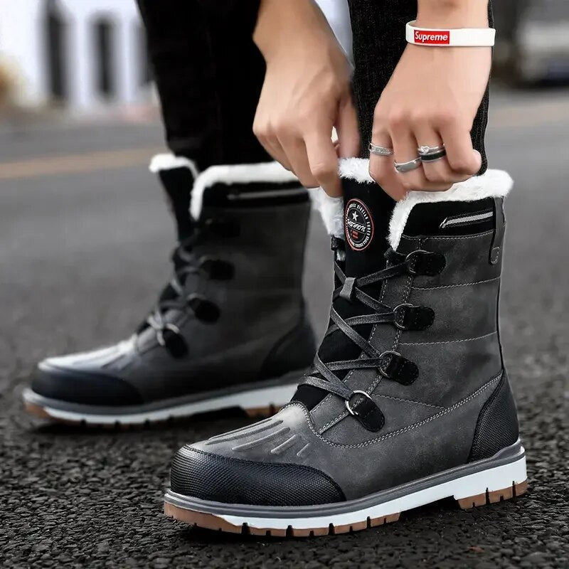 Drevan | Men’s Stylish Winter Boots | Mid-Height Lace-Up Shoes with Warm Lining