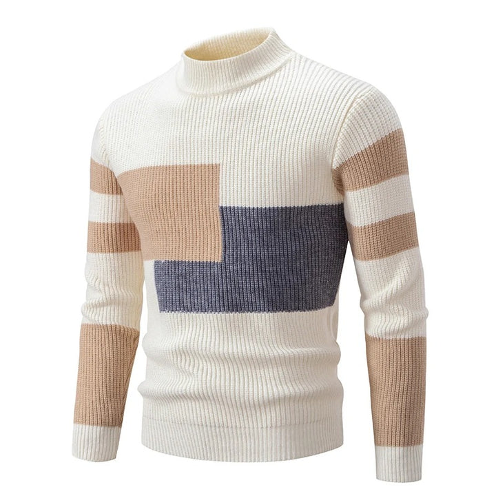 Grant | Men's Colour-Block Knit Jumper with High Collar