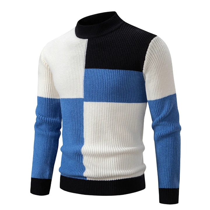 Grant | Men's Colour-Block Knit Jumper with High Collar