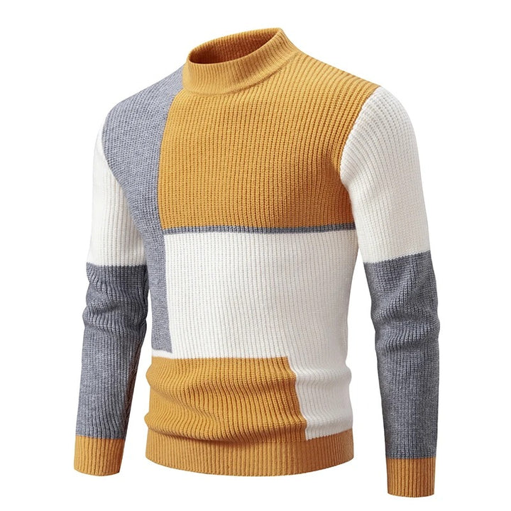 Grant | Men's Colour-Block Knit Jumper with High Collar