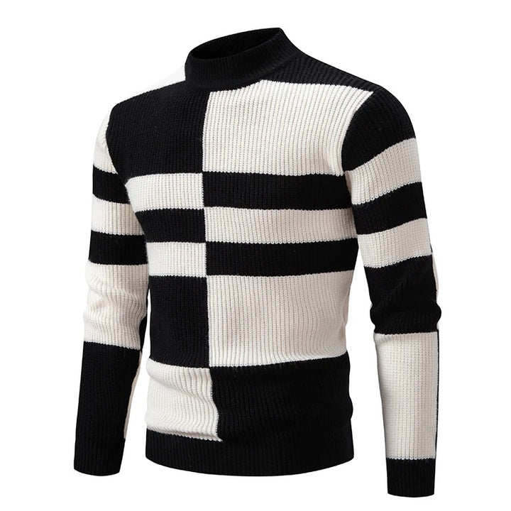 Grant | Men's Colour-Block Knit Jumper with High Collar