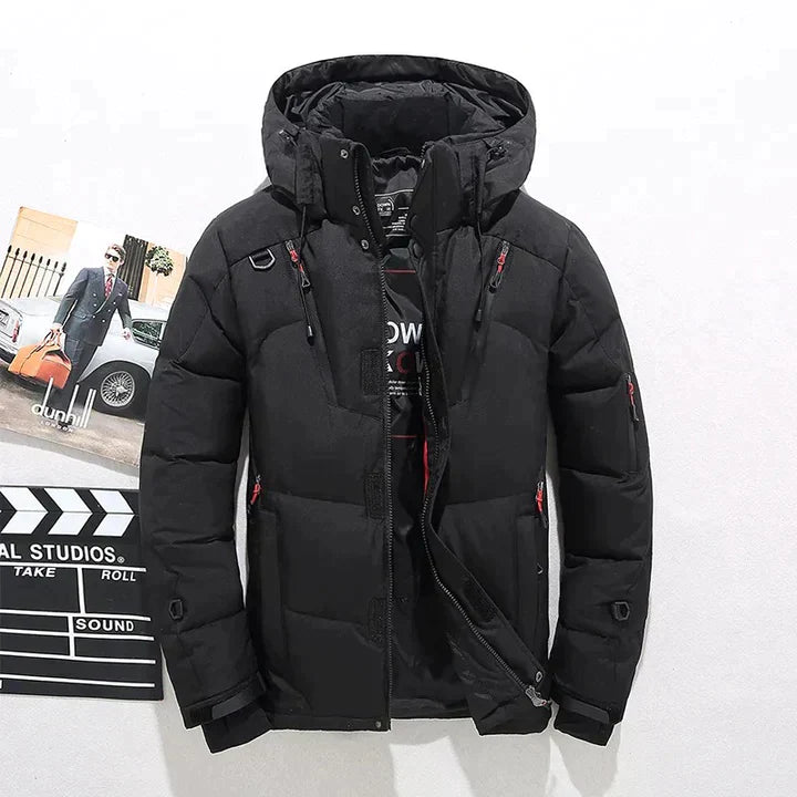 Cesar | Men’s Stylish Padded Winter Jacket with Full Stand Collar & Zip