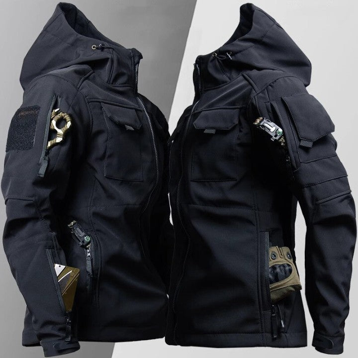 Jimmy | Men’s Hooded Tactical Jacket with Multi Pockets & Water-Repellent Finish