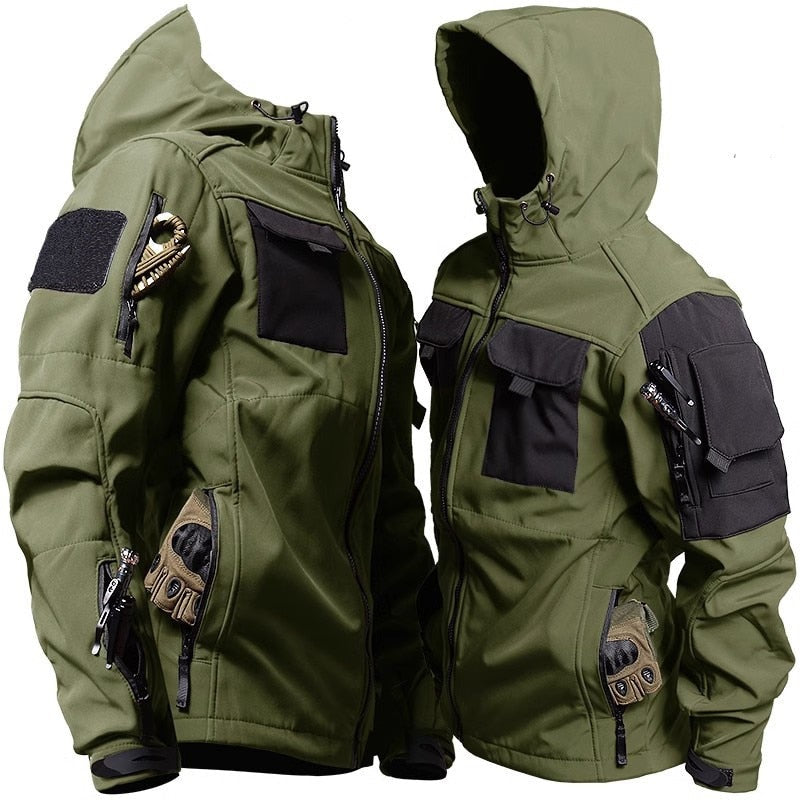 Jimmy | Men’s Hooded Tactical Jacket with Multi Pockets & Water-Repellent Finish