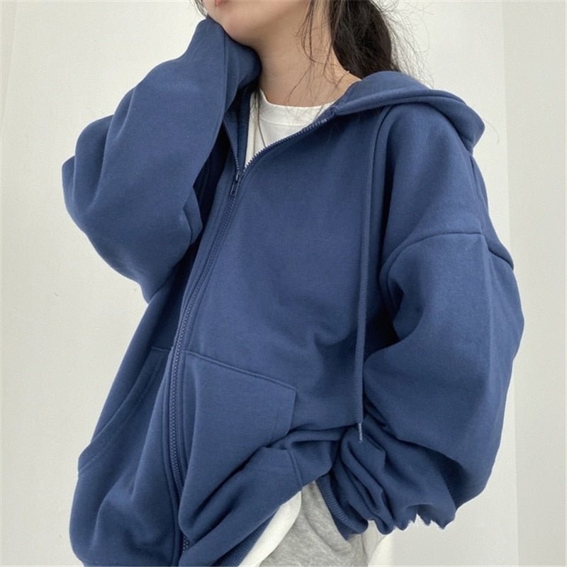 Milly | Women’s Oversized Hooded Jacket | Solid Colour Casual Coat with Pockets